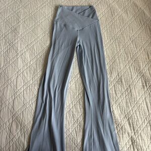 Aire Light Blue Flared Leggings with Crossed High Rise Waistband - Women’s XS